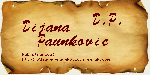 Dijana Paunković vizit kartica